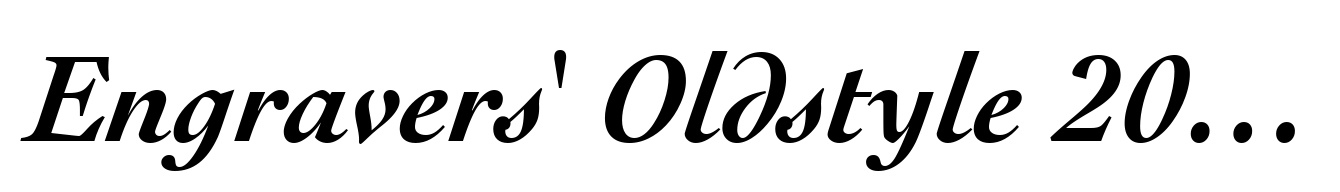 Engravers' Oldstyle 205 Bold Italic